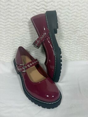 Torrid Patent Mary Jane Platform Flats in Berry